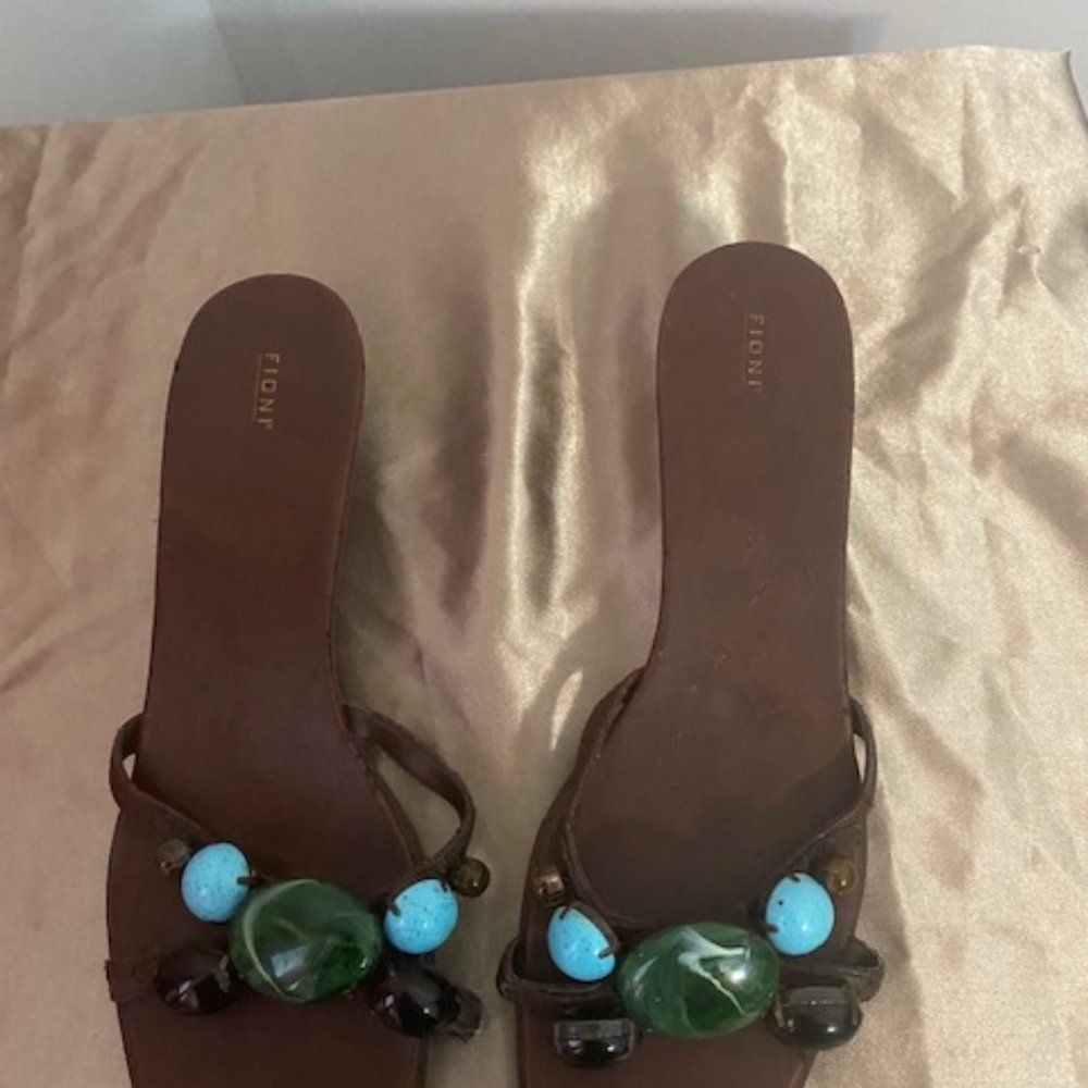 Fioni Sone Embellished Kitten Heels sandal, size 8 1/2